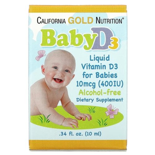   California Gold Nutrition Baby Vitamin D3 Liquid ., 10 , 10    -     -,    