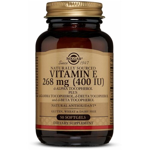    E Solgar Vitamin E 268 mg. 400IU 50 .    -     -,    