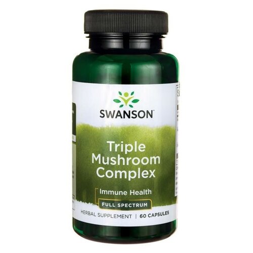   Swanson Triple Mushroom Complex (Maitake, Reishi, Shitake) Full Spectrum 60  (Swanson)   -     -,    