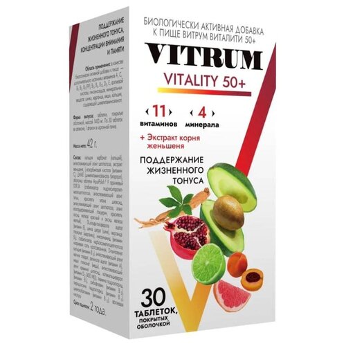   Vitrum Vitality 50+ ., 50 , 30 .   -     -,    