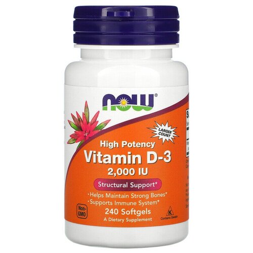   Now Foods Vitamin D-3 2000 IU Softgels 240  (02023)   -     -,    