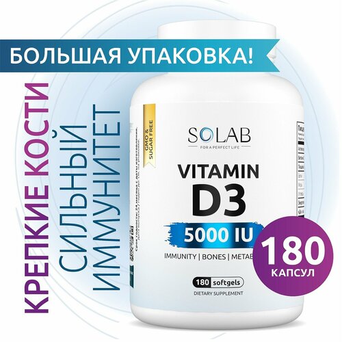   SOLAB  3, , D3 5000 ME Vitamin D 3  3 , 180   ,  ,    -     -,    